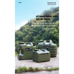 Bình Đựng Nước Dã Ngoại Quân Đội 11L - Có Lỗ Thông Hơi, Vòi Rót Thông Minh, Tiện Dụng Khi Cắm Trại & Dã Ngoại