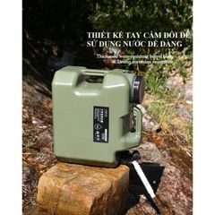 Bình Đựng Nước Dã Ngoại Quân Đội 11L - Có Lỗ Thông Hơi, Vòi Rót Thông Minh, Tiện Dụng Khi Cắm Trại & Dã Ngoại