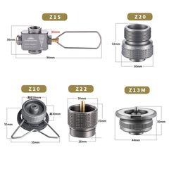 Bộ 5 Đầu Nối Sang Chiết Bình Gas Du Lịch CampingMoon Z13M, Z20, Z10, Z22, Z15 - Chất Liệu Nhôm Bền Chắc Cho Cắm Trại Dã Ngoại