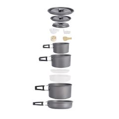 Bộ Nồi Chảo Cắm Trại 5-6 Người AoTu DS-500 - 13 Món Nhôm Chịu Nhiệt, Đồ Dùng Dã Ngoại Hoàn Hảo Cho Gia Đình và Bạn Bè