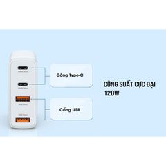 Củ Sạc Nhanh 4 Cổng GaN 120W Remax TR257 - Sạc Nhanh 4 Thiết Bị Đồng Thời, Gọn Nhẹ, An Toàn, Chất Liệu Chống Cháy