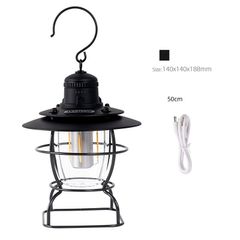 Đèn Cắm Trại Chiếu Sáng Ngoài Trời Pin Sạc Dáng Cổ Điển CLS - Bền Bỉ, Chống Gỉ, 3 Chế Độ Ánh Sáng - Phụ Kiện Dã Ngoại Hoàn Hảo