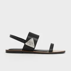 Dép sandals Charles & Keith Trice Metallic Accent CK1-70190067 Black