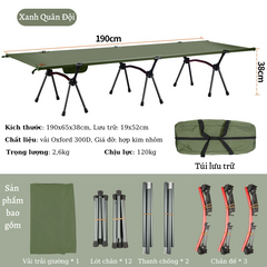 Giường gấp cắm trại hợp kim nhôm AoTu siêu bền nhẹ có túi đựng, dễ lắp đặt, thiết kế di động lý tưởng cho du lịch và dã ngoại.