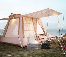 Lều cắm trại Vintage chống mưa nắng cho 4 người - Không gian rộng, chất liệu oxford chống nước, lý tưởng cho gia đình và du lịch