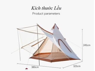 Lều Cắm Trại Kim Tự Tháp Ấn Độ 5-8 Người, Chống Tia UV, Thiết Kế Thoáng Khí, Phù Hợp Đi Dã Ngoại, Du Lịch
