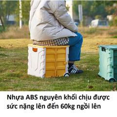 Thùng Đựng Đồ Gấp Gọn Kiểu Vali Kéo - Thùng Chứa Đồ Đa Năng, Tiện Lợi Cho Mua Sắm & Dã Ngoại, Chất Liệu Nhựa ABS Chắc Chắn