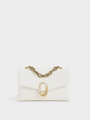 Túi nữ Chain Strap Envelope Crossbody Bag CK2-80671252-1 White