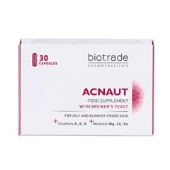 Viên uống Biotrade Acnaut Hỗ Trợ Giảm Mụn - Thực Phẩm Chức Năng Hộp 30 Viên, Giúp Kiềm Dầu và Làm Sáng Da Cho Da Dầu, Mụn