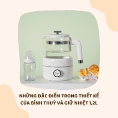 Bình thuỷ giữ nhiệt LIL Care 1,2L đa năng 800W - Đun nước siêu tốc, tùy chỉnh nhiệt độ, thích hợp cho mẹ bỉm sữa