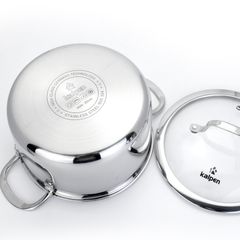 Bộ Nồi Inox 3 Lớp Liền Khối Kalpen Kazler KZ1 - Chất Liệu Cao Cấp, Thiết Kế Sang Trọng, Tiết Kiệm Nhiên Liệu, Bộ 3 Nồi 16cm, 20cm, 24cm