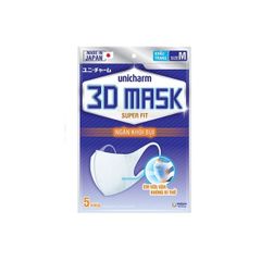 Combo Khẩu Trang Unicharm 3D Mask Superfit Ngăn Khói 5 Miếng + 1 Khẩu Trang Virus Block - Bảo Vệ Sức Khỏe Bạn Hàng Ngày