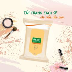 Khăn Giấy Tẩy Trang Acnes Make Up Remover Sheet - 20 Miếng, Duy Trì Độ Ẩm, Làm Sạch Lỗ Chân Lông, Phù Hợp Cho Da Nhạy Cảm