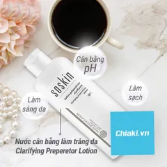 Nước Cân Bằng Dưỡng Trắng Da Soskin - Toner Làm Sáng Da Chiết Xuất Thực Vật, 250ml