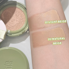 Phấn nước Gilaa Vegan Super Glow Cushion SPF50+ PA++++ - Giúp da căng bóng, bền màu 24h, chứa 20% rau má, phù hợp cho da nhạy cảm, mụn