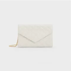 Túi Charles & Keith Duo Quilted Envelope Clutch CK2-70701358 White