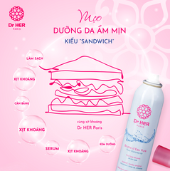Xịt Khoáng Dr Her Paris 150ml - Xịt Khoáng Tươi Mát Làm Dịu Da, Phục Hồi Độ ẩm và Căng Mịn, Thương Hiệu Pháp