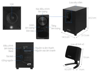 Loa vi tính 2.1 Microlab M108 - Loa siêu trầm với công suất 11W, thiết kế gọn nhẹ, âm thanh sống động cho mọi không gian.