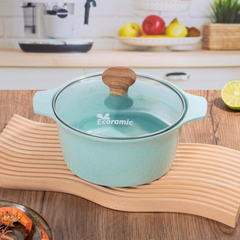 Nồi Đúc Vân Đá Ecoramic Platinum Đáy Từ - Bếp Từ Chất Lượng Cao, Nấu Nhanh, An Toàn Khỏe Mạnh, Thiết Kế Sang Trọng, Đa Năng