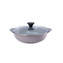 Nồi Lẩu Chống Dính Đáy Từ Ecoramic 28cm - Phủ Vân Đá 3 Lít, Dùng Cho Bếp Từ, Bếp Gas, Thiết Kế Bền Chắc, An Toàn Khi Sử Dụng