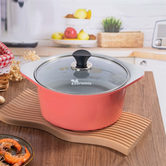 Nồi Vân Đá Ecoramic 5 Lớp Ceramic Đáy Từ Chống Dính, Kích Thước Tiện Lợi - Nấu Ăn Hằng Ngày, An Toàn Cho Sức Khỏe