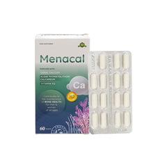 Viên uống bổ sung canxi Menacal - Hỗ trợ chắc khỏe xương, răng với vitamin D3, K2 cho trẻ em và người lớn - Hộp 60 viên