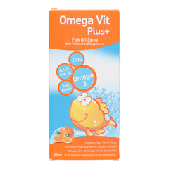 Dầu cá Omega Vit Plus+ cho bé dạng siro - Bổ sung Omega 3, Vitamin và Khoáng chất, Hỗ trợ Phát triển Trí Não và Thị Lực, Dễ Uống.