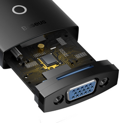 Hub chuyển đổi Baseus Lite Series Adapter HDMI to VGA và Aux - Hỗ trợ Full HD 1080p, Âm thanh 3.5mm, tương thích với Laptop và Máy chiếu