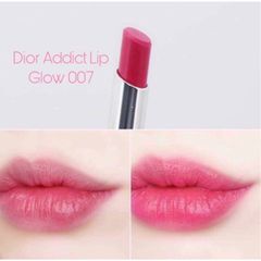 Son Dưỡng Dior Addict Lip Glow Màu Raspberry 007 - Chất Son Mỏng, Dưỡng Ẩm Tuyệt Vời, Độ Bám Màu Lên Đến 4 Giờ, SPF 15 Bảo Vệ Đôi Môi