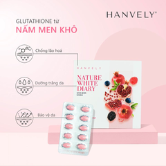 Viên Uống Trắng Da Hanvely Nature White Diary - Hỗ Trợ Làm Sáng Da, Cải Thiện Thâm Nám, Cung Cấp Dưỡng Chất Tươi Trẻ