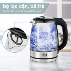 Ấm Siêu Tốc Thủy Tinh Lebenlang LBL2879 - Dung Tích 1.7L, Công Suất 2200W, Chất Liệu Inox & Thủy Tinh, Thiết Kế Hiện Đại, Sang Trọng
