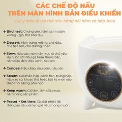 Nồi Hầm và Hấp Joou SLC08 Đa Năng - 8 Chế Độ Nấu Thông Minh, Lưu Giữ Dưỡng Chất, Dung Tích 0.8L, Tiện Lợi Cho Mọi Gia Đình