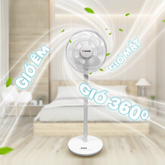 Quạt Tích Điện Năng Lượng Mặt Trời Rapido RSF-30 - Quạt Cây Đa Chức Năng 3 Trong 1, DC 30W, 4 Chế Độ Gió, Thiết Kế Tiện Lợi