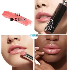Son Dior Addict 329 Tie And Dior Hồng Nude - Son Môi Dưỡng Ẩm Sang Trọng, Lên Màu Tự Nhiên, Dành Cho Nữ