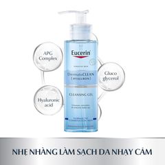 Sữa Rửa Mặt Eucerin DermatoClean Hyaluron Cleansing Gel 200ml - Gel Làm Sạch Da Không Cồn, Không Hương Liệu, Phù Hợp Mọi Loại Da
