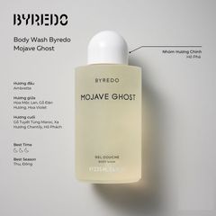 Sữa Tắm Hương Nước Hoa Byredo Gel Douche Body Wash - Chai 225ml Dưỡng Ẩm & Thư Giãn, Hương La Tulipe và Mojave Ghost