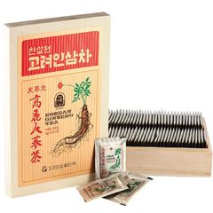 Trà hồng sâm Korean Ginseng Tea Gold hộp gỗ cao cấp - Trà thảo mộc bổ dưỡng, thơm ngon, hỗ trợ sức khỏe và làm đẹp da