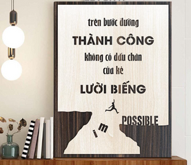Tranh Gỗ Decor Văn Phòng LEVU013 - Khẩu Hiệu 