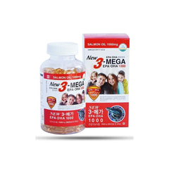 Viên Uống Dầu Cá Hồi Omega 3 Salmon Oil New 3 – Mega 1000mg, Hỗ Trợ Sức Khỏe Não Bộ, Thị Lực và Làn Da - Hộp 300 Viên