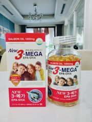 Viên Uống Dầu Cá Hồi Omega 3 Salmon Oil New 3 – Mega 1000mg, Hỗ Trợ Sức Khỏe Não Bộ, Thị Lực và Làn Da - Hộp 300 Viên
