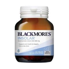 Viên Uống Đẹp Da Blackmores Insolar 500mg - Tăng Cường Vitamin B3, Giúp Da Căng Mịn và Khỏe Mãi