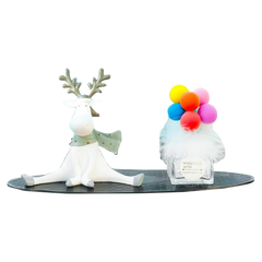 Bộ Bình Bóng và Tượng Hươu Nhí Nhảnh Trang Trí Xe Ô Tô - Đồ Trang Trí Dễ Thương Cho Xế Yêu
