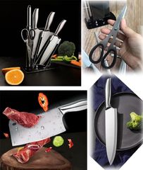 Bộ Dao Inox Seki 6 Món Cao Cấp Nhật Bản - Bộ Dụng Cụ Nhà Bếp Bền Bỉ & Sắc Bén, Kèm Khay Đựng Sang Trọng