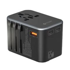 Củ Sạc Nhanh Mazer Infinite World Travel GaN 65W PD - Bộ Sạc Du Lịch Tương Thích 150 Quốc Gia, USB-C và USB-A