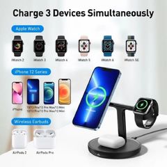 Đế sạc không dây Baseus Swan 3-in-1 20W - Sạc nhanh cho iPhone, AirPods, Apple Watch - Thiết kế từ tính tiện lợi