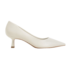 Giày cao gót Charles & Keith Emmy Pointed Kitten Heel Pumps CK1-60361352 Chalk - Gót 5.5cm, Màu Trắng Phấn Thanh Lịch Cho Phái Đẹp