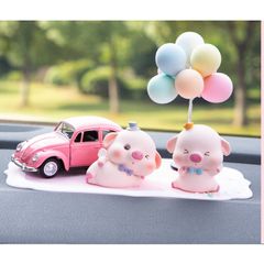 Heo Hồng Hạnh Phúc Trang Trí Taplo Ô Tô - Decal Dễ Thương Cho Xe Hơi, Đồ Trang Trí Nội Thất Xinh Xắn