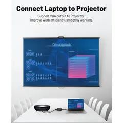Hub Chuyển Đổi Mazer USB-C 4in1 M-UC2MULTI4040-BK - 4 Cổng Kết Nối HDMI 4K, VGA, USB-A, Sạc - Thiết Bị Mở Rộng Cho Laptop, PC, Android