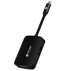 Hub Chuyển Đổi Mazer USB-C 4in1 M-UC2MULTI4040-BK - 4 Cổng Kết Nối HDMI 4K, VGA, USB-A, Sạc - Thiết Bị Mở Rộng Cho Laptop, PC, Android