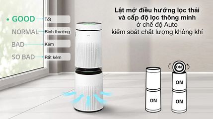 Máy Lọc Không Khí LG PuriCare 2 Tầng AS10GDWH0 Safeplus - Diện Tích 100m2, Khả Năng Lọc Bụi Siêu Mịn, Diệt Vi Khuẩn 99,9%